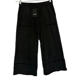 NWT Heyson Love Me Mineral Wash Wide Leg Sweatpants Women Sz S Black $60 Cotton